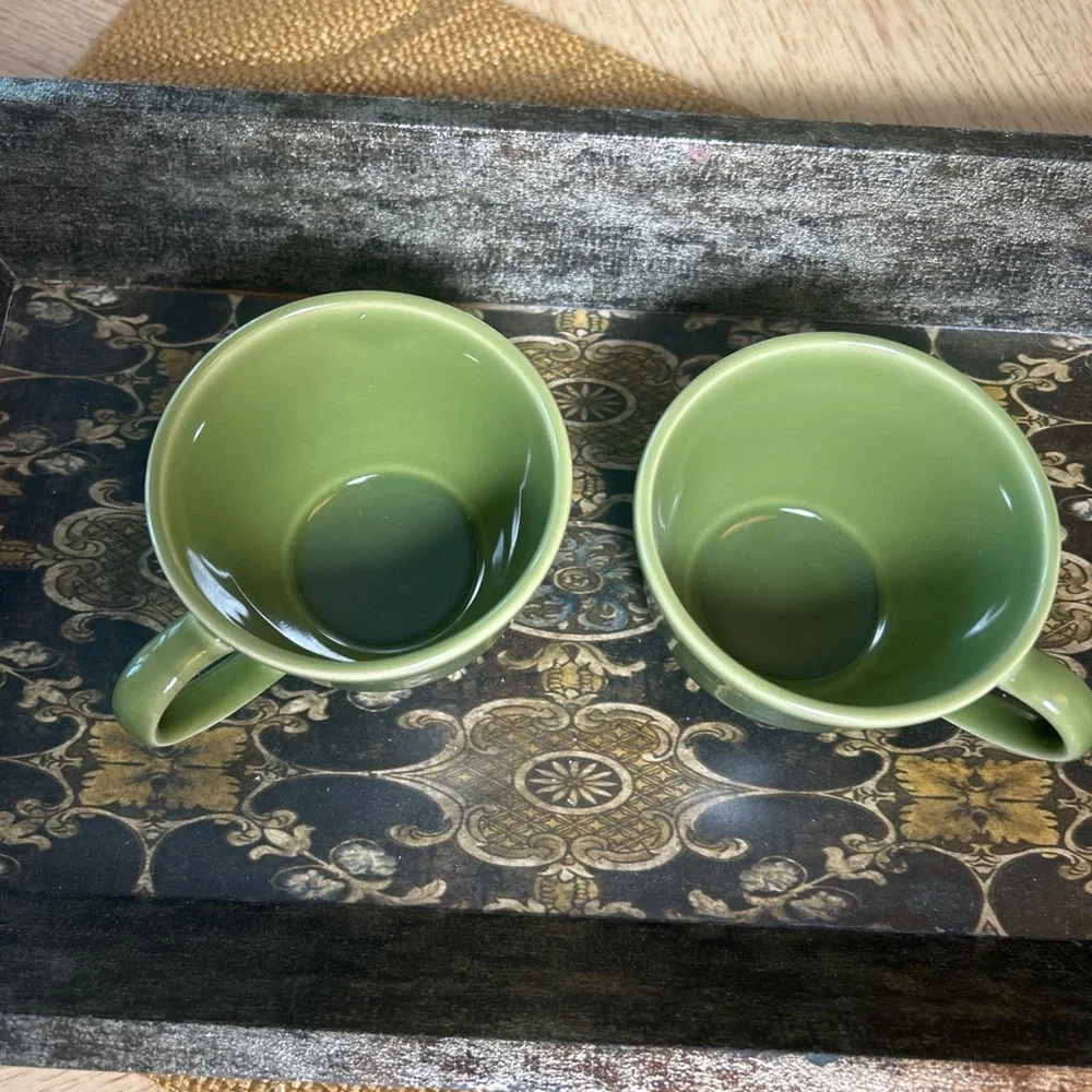 Williams-Sonoma Flat Cup Belvedere Olive (2)